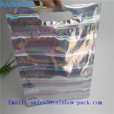 Silver Stand Up Bag โฮโลแกรมขนาดเล็ก Ziplock Seal บรรจุภัณฑ์อาหารซองซอง