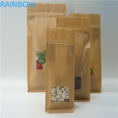 ถุงกระดาษคราฟท์สีน้ำตาลทรงสี่เหลี่ยมพร้อมหน้าต่างใส, ซิปล็อคถุงกาแฟ