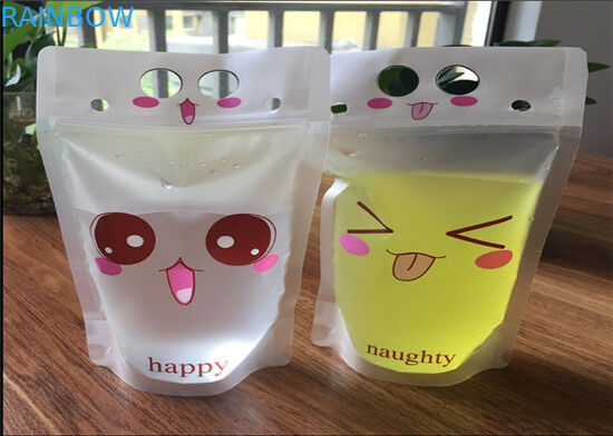 ถุงใสยืนขึ้น 100ml / 200ml พิมพ์สีเต็มรูปแบบพร้อมซิป