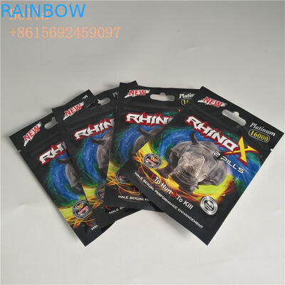 แขวนถุงพลาสติกบรรจุภัณฑ์ถุงยา Ziplock ถุงซิปฟอยล์พลาสติกที่มีการพิมพ์โลโก้