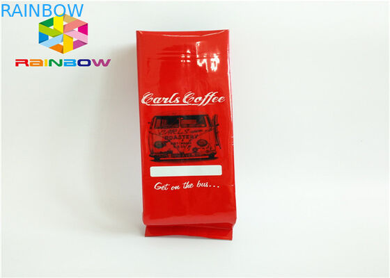 ถุงบรรจุภัณฑ์เป้าเสื้อกางเกงหยดกาแฟพิมพ์แบบกำหนดเองสำหรับกาแฟคั่วกับวาล์วและกาแฟกระป๋องผงถั่วกระเป๋า