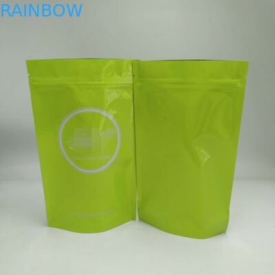 ลุกขึ้นยืนถุงซิปพลาสติกสีสดใสความหนาที่กำหนดเองสำหรับชา