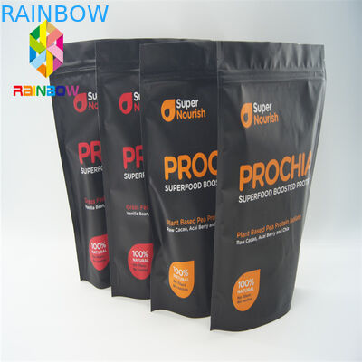 การพิมพ์แบบกำหนดเองลุกขึ้นยืนกระเป๋าฉีกรอยหยักสำหรับขนม / ขนม / บิสกิต