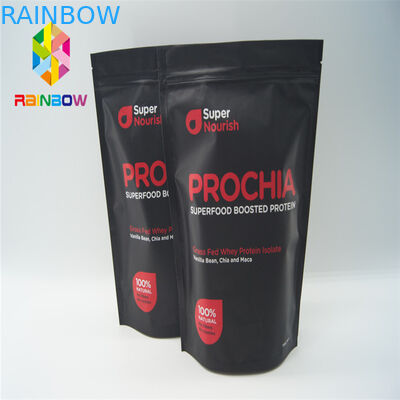 การพิมพ์แบบกำหนดเองลุกขึ้นยืนกระเป๋าฉีกรอยหยักสำหรับขนม / ขนม / บิสกิต