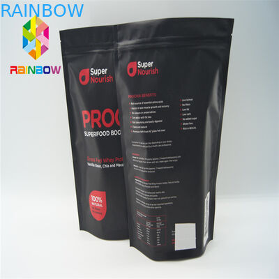 การพิมพ์แบบกำหนดเองลุกขึ้นยืนกระเป๋าฉีกรอยหยักสำหรับขนม / ขนม / บิสกิต