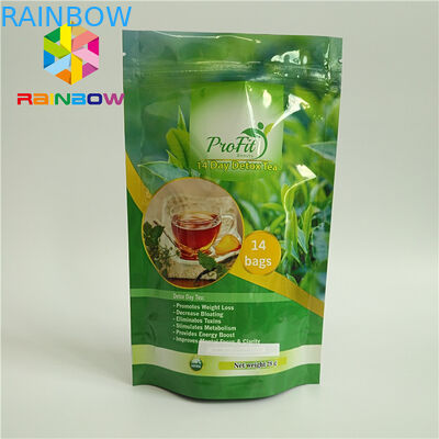 อาหารเกรดยืนขึ้นถุงซิปพลาสติกปิดผนึกความร้อนสำหรับชา / กาแฟ