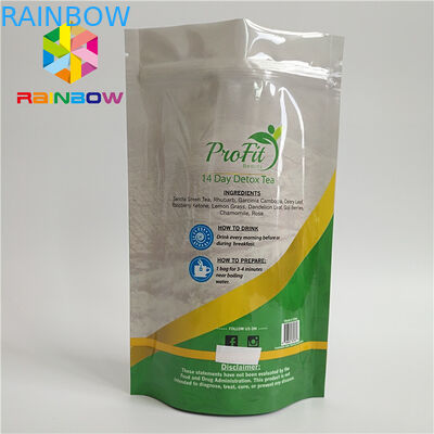 อาหารเกรดยืนขึ้นถุงซิปพลาสติกปิดผนึกความร้อนสำหรับชา / กาแฟ
