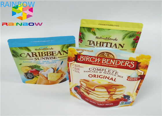 เวย์โปรตีนผงบรรจุถุง / อลูมิเนียมฟอยล์บริสุทธิ์เวย์โปรตีนผงบรรจุภัณฑ์ Pags / ลุกขึ้นยืนถุง Ziplock