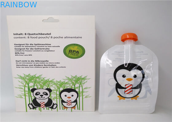 กระเป๋าใสเหลว Spout สำหรับบรรจุภัณฑ์เครื่องดื่ม / เครื่องดื่มให้พลังงาน