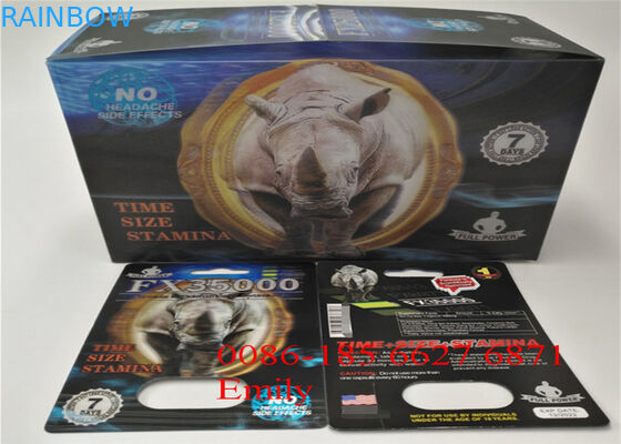 บรรจุภัณฑ์บัตรตุ่ม Rhino 69 x 12 ซม. พร้อมผิวมัน