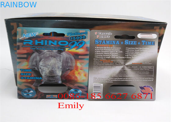 บรรจุภัณฑ์บัตรตุ่ม Rhino 69 x 12 ซม. พร้อมผิวมัน