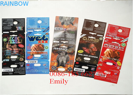 บรรจุภัณฑ์บัตรตุ่ม Rhino 69 x 12 ซม. พร้อมผิวมัน