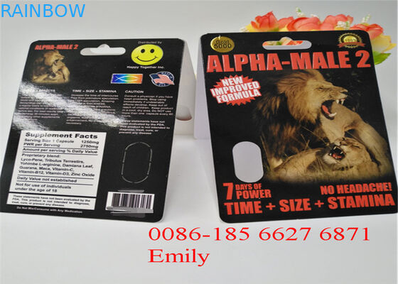 บรรจุภัณฑ์บัตรตุ่ม OEM สำหรับเพิ่มบรรจุภัณฑ์ Max Man Capsules