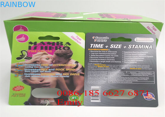 บรรจุภัณฑ์บัตรตุ่ม OEM สำหรับเพิ่มบรรจุภัณฑ์ Max Man Capsules