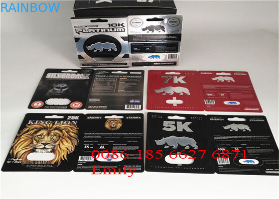 บรรจุภัณฑ์บัตรตุ่ม OEM สำหรับเพิ่มบรรจุภัณฑ์ Max Man Capsules