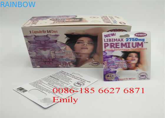 บรรจุภัณฑ์บัตรตุ่ม OEM สำหรับเพิ่มบรรจุภัณฑ์ Max Man Capsules