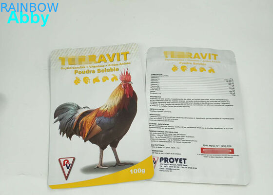 กระเป๋าสตางค์ Kraft กระเป๋าสตางค์ปิดอาหารกระเป๋าสตางค์ปิดสามด้าน สําหรับการบรรจุอาหารไก่