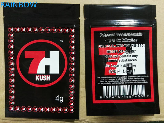 เคลือบเงาฟอยล์ถุงซิปพลาสติก 7h ฉลากแบบกำหนดเองพิมพ์สำหรับเมล็ด CBD