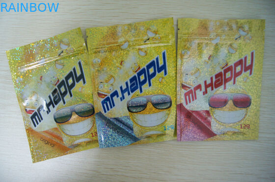 ถุงซิปพลาสติกอาหารเกรด 8 สีสำหรับผลิตภัณฑ์ CBD 46 * 33 * 30 ซม