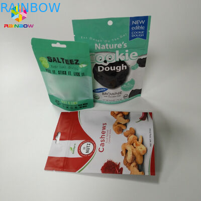 สีสันยืนขึ้นถุงกระเป๋าพื้นผิวด้านกับรอยฉีกขาด Ziplock ด้านบน