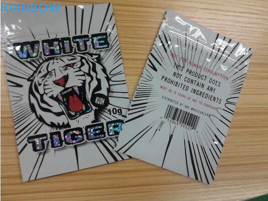 Ravure พิมพ์วัสดุปิดผนึกสามด้านวัสดุ Mylar ศัสตราพร้อมด้ามจับ Ipper