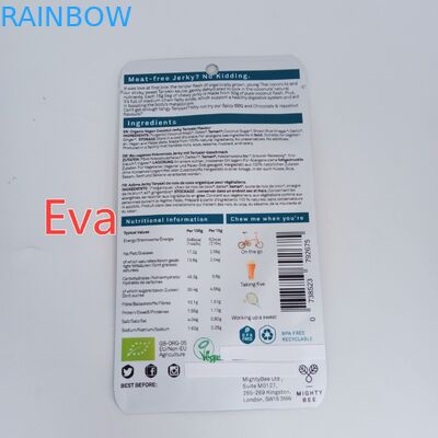 Mylar ซิปที่กำหนดเองพิมพ์ถุงขนมขบเคี้ยวพลาสติกบริสุทธิ์สำหรับ Coconut Jerk / ผลไม้แห้ง