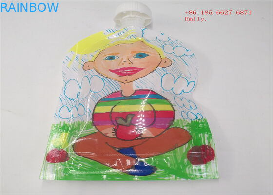 ถุงพวยนำกลับมาใช้ซ้ำบรรจุภัณฑ์พลาสติกบีบอาหารเกรดสำหรับน้ำผลไม้