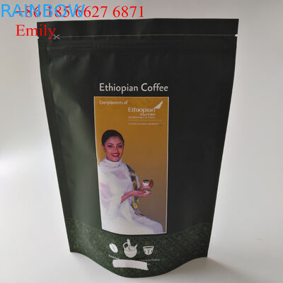 บรรจุภัณฑ์ถุงซิปฟอยล์ 250 กรัม 500 กรัมพร้อมวาล์วทางเดียว