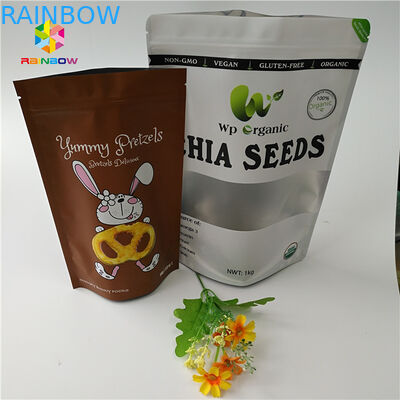 อาหารเกรดโปรตีนผงถั่วแห้งยืนขึ้นถุงซิปใสถุงบรรจุภัณฑ์