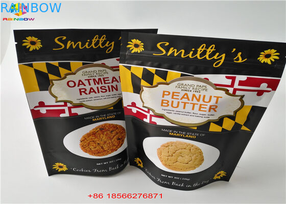 รอยฉีกขาด Ziplock ป้องกันความชื้นยืนขึ้นกระเป๋าวันแพ็คถุงอลูมิเนียมสำหรับขนมขบเคี้ยว