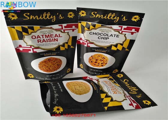 รอยฉีกขาด Ziplock ป้องกันความชื้นยืนขึ้นกระเป๋าวันแพ็คถุงอลูมิเนียมสำหรับขนมขบเคี้ยว