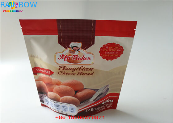 รอยฉีกขาด Ziplock ป้องกันความชื้นยืนขึ้นกระเป๋าวันแพ็คถุงอลูมิเนียมสำหรับขนมขบเคี้ยว