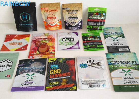 SGS บรรจุภัณฑ์สมุนไพรโฮโลแกรมฟอยล์ Vape ตลับมินิ Mylar ถุง Ziplock