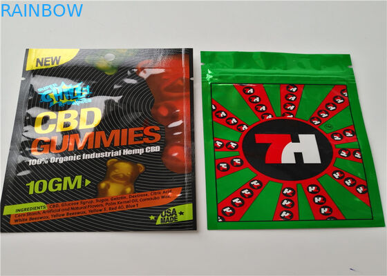 SGS บรรจุภัณฑ์สมุนไพรโฮโลแกรมฟอยล์ Vape ตลับมินิ Mylar ถุง Ziplock