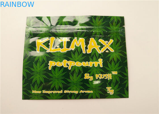 SGS บรรจุภัณฑ์สมุนไพรโฮโลแกรมฟอยล์ Vape ตลับมินิ Mylar ถุง Ziplock