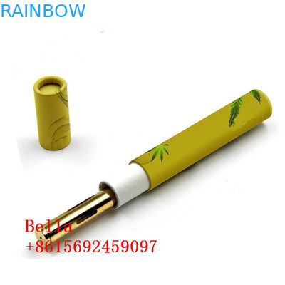 รอบ CBD น้ำมันกระดาษกล่องบรรจุภัณฑ์รูปทรงกระบอกโลโก้ที่กำหนดเองสำหรับสมุนไพร