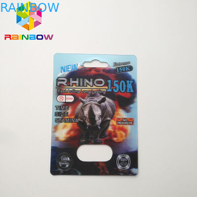 Rhino 69/7 Capsule Sex Pills บรรจุภัณฑ์บัตรตุ่มเคลือบ / ผิวมัน