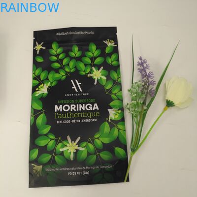 อาหารเกรดลุกขึ้นยืนกระเป๋าถุงพลาสติกเองฟอยล์พื้นผิวด้านสำหรับบรรจุชา