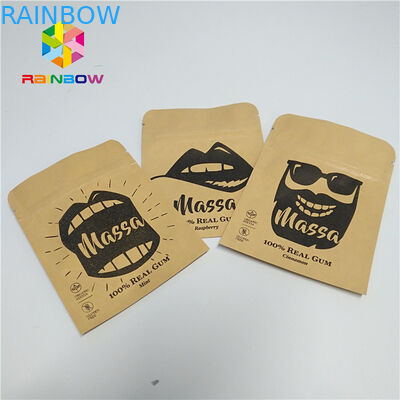 ยาฟอยล์ถุงบรรจุภัณฑ์ตัวอย่างที่กำหนดเองกระดาษคราฟท์สามด้านปิดผนึกถุง