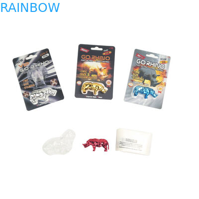 ใหม่ล่าสุด Mamba Black Horse Super Panther 3D Card สำหรับบรรจุยาเสริมสมรรถภาพชาย Rhino 600K 700K Platinum Sex Pill Pack