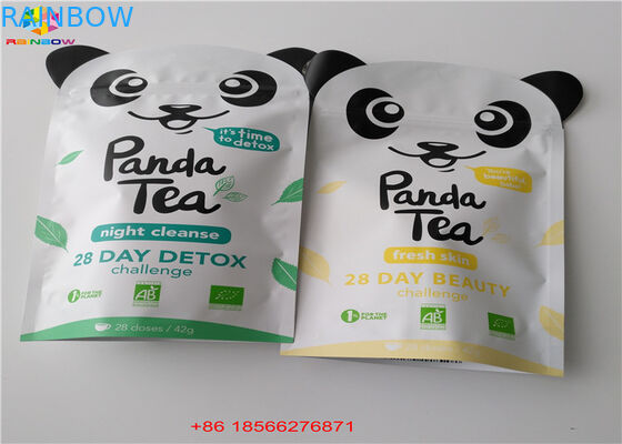 Matcha Tea Stand Up Zipper Pouch วัสดุลามิเนตอลูมิเนียมฟอยล์รีไซเคิลกระดาษคราฟท์