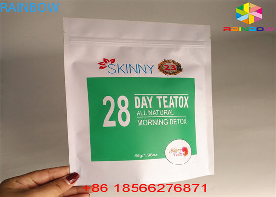 Matcha Tea Stand Up Zipper Pouch วัสดุลามิเนตอลูมิเนียมฟอยล์รีไซเคิลกระดาษคราฟท์