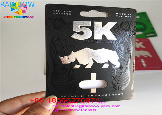 ขายส่งเพศโลหะยากล่องโลหะขวดยาที่ว่างเปล่า / ชายเสริมยาบรรจุภัณฑ์ 3d บัตรพลาสติกและกล่องแสดง