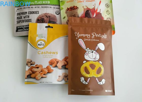 ถุงบรรจุภัณฑ์อาหารแห้งอลูมิเนียมพลาสติกซิปด้านบนสำหรับเมล็ดปลาข้าวเครื่องเทศ