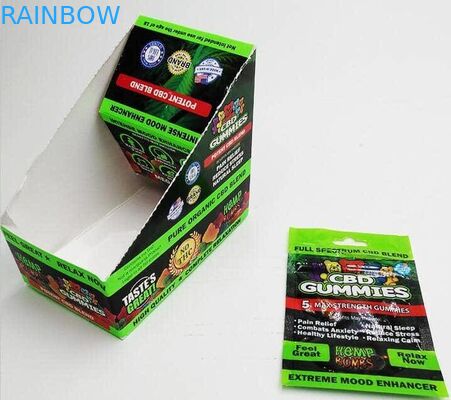 พิมพ์ถุงพลาสติกผนึกซิปบรรจุภัณฑ์ Cbd Gummy Candy กระเป๋าพื้นผิวมันวาว