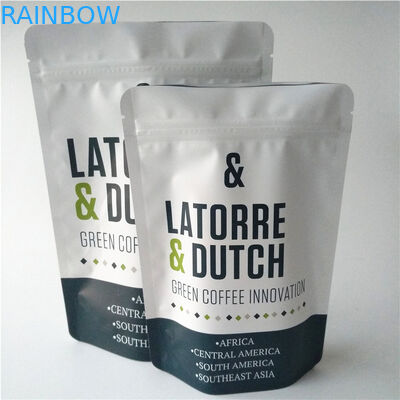 ผนึกถุงชาบรรจุภัณฑ์อลูมิเนียมฟอยล์ลุกขึ้นยืนถุงกาแฟพร้อมวาล์ว