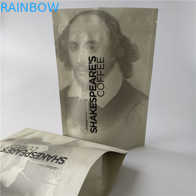 ผนึกถุงชาบรรจุภัณฑ์อลูมิเนียมฟอยล์ลุกขึ้นยืนถุงกาแฟพร้อมวาล์ว