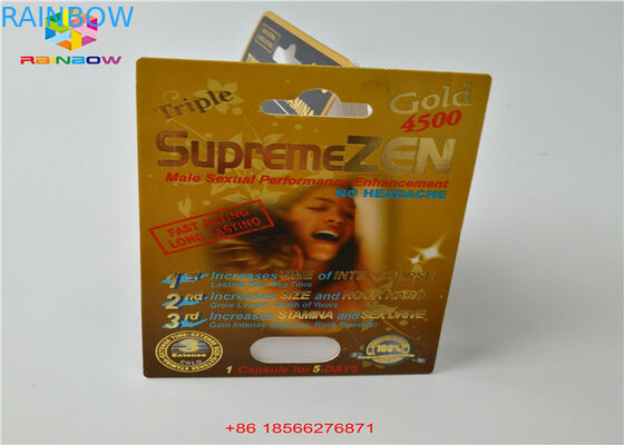 ยาบรรจุภัณฑ์พุพองบรรจุภัณฑ์บัตรกล่องแสดงผลแบบ 3 มิติกล่องกระดาษแคปซูลพร้อมรูสอง