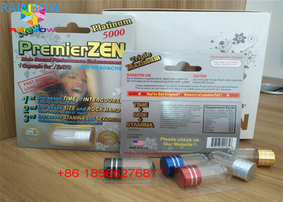 ยาบรรจุภัณฑ์พุพองบรรจุภัณฑ์บัตรกล่องแสดงผลแบบ 3 มิติกล่องกระดาษแคปซูลพร้อมรูสอง