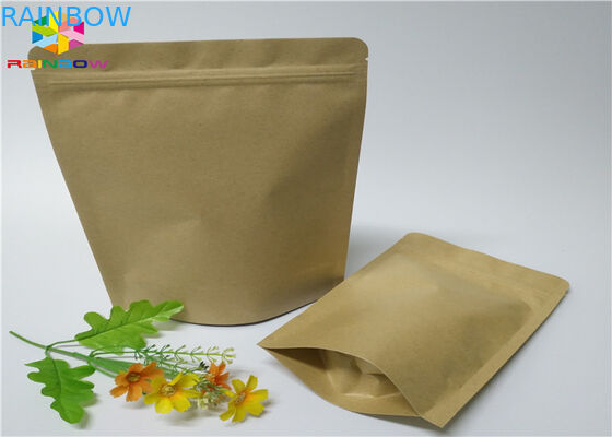 คราฟท์ถุงกระดาษที่กำหนดเองอ่อนนุชหัตถกรรมน้ำตาลขนมขบเคี้ยวบรรจุภัณฑ์หน้าต่าง Ziplock